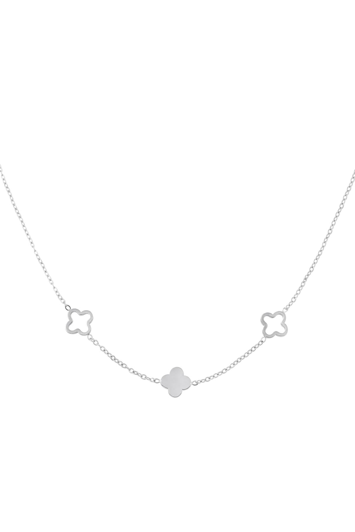 Ketting klavertjes zilver